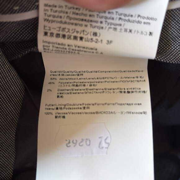 NWT‼️Hugo Boss Leenon Dark Blue grid flat front Dress Pants size 36R/ 29”inseam - Picture 9 of 9